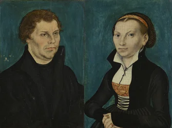 Retratos de Martín Lutero y Katharina von Bora